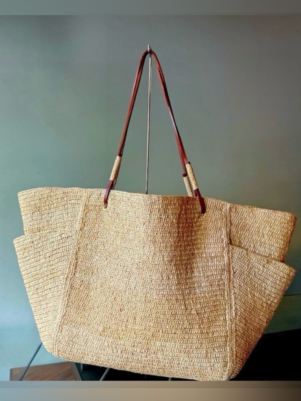 SEZANE RAFFIA PALOMA BASKET TOTE BAG ⚜️ - Picture 14 of 16